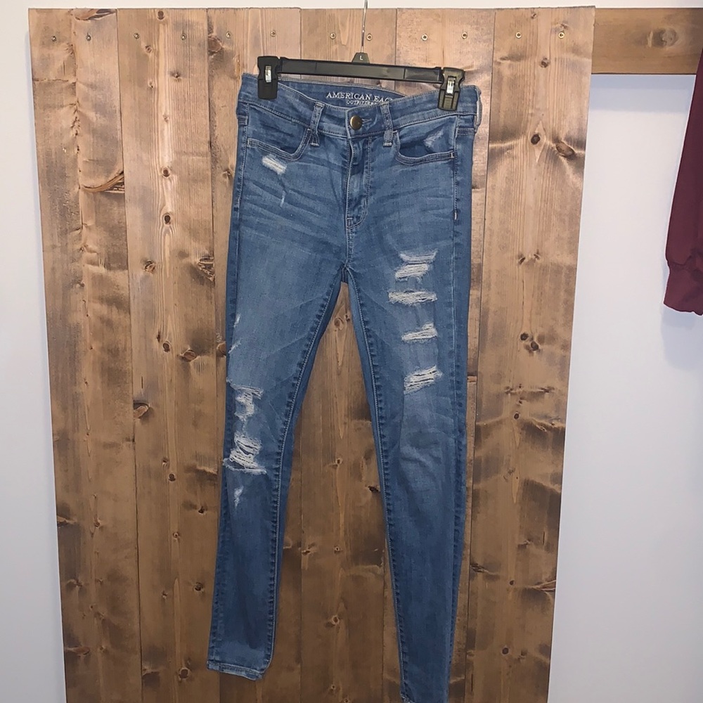 American Eagle Skinny Ripped Denim Jeans